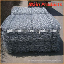 Caixas de gabion revestidas de PVC galvanizado a quente de baixo preço e colchão de gabion revestido de plástico / cesta de pedra